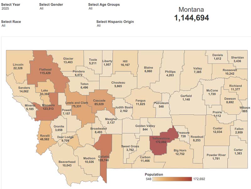Cerebral Palsy Map - Montana