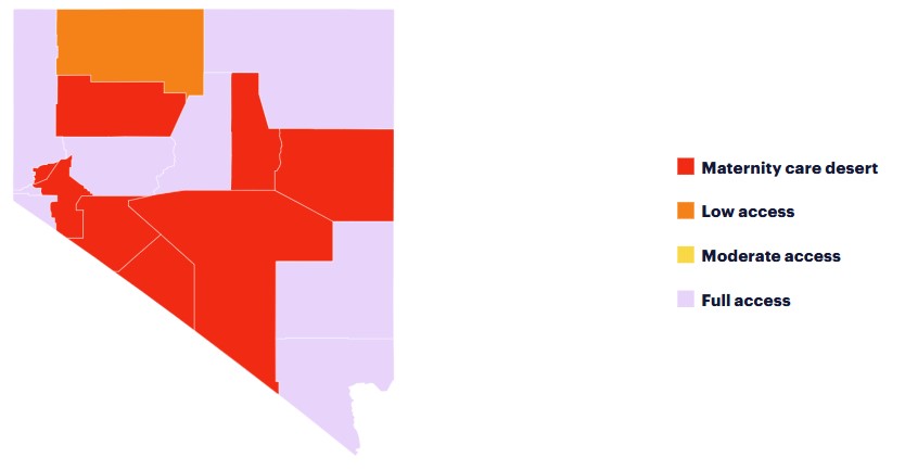 Nevada Maternal Care Deserts