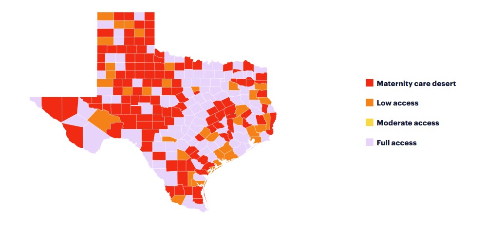 maternity care deserts in Texas